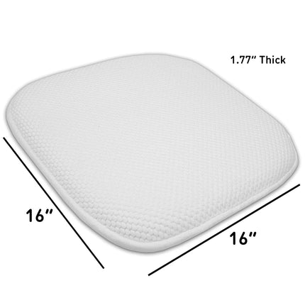 Sweet Home Collection Cushion Memory Foam Chair Pads Honeycomb Nonslip Back Seat Cover 16" x 16" 6 Pack White