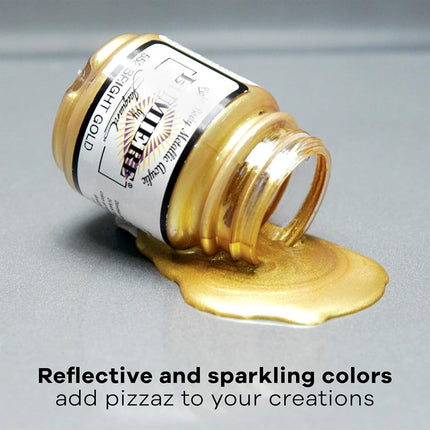 Jacquard Lumiere Fabric Colour 240ml Jar - Metallic Olive Green