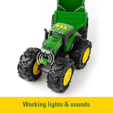 John Deere Kids 736 47353 Lights & Sounds Tractor with Wagon, red