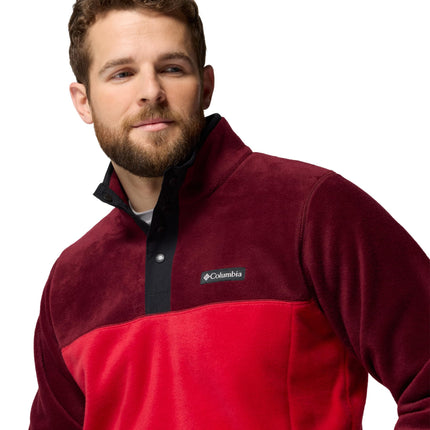 Columbia Men's Steens Mountain Half Snap 2, Fleece Pull Over, Mtn Red/Rich Wine/Black, XXL