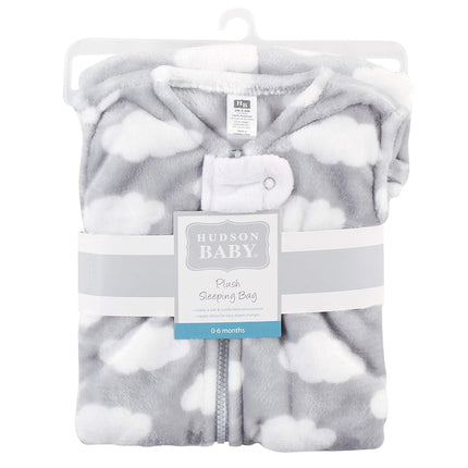 Gigoteuse Unisexe en Peluche pour Bébé Hudson Baby, Couverture, Nuages Gris en Peluche, 6-12 Mois