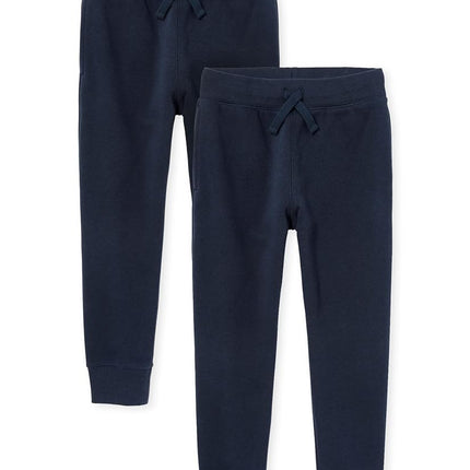 The Children's Place Boys Active Fleece Jogger Sweatpants, New Navy 2-Pack, X-Small