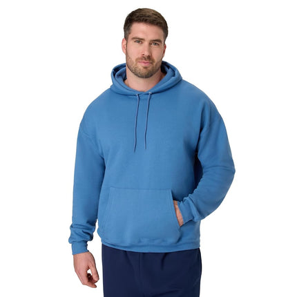 Hanes Men's EcoSmart Hoodie, Midweight Fleece, Pullover Hooded Sweatshirt, Denim Blue, L