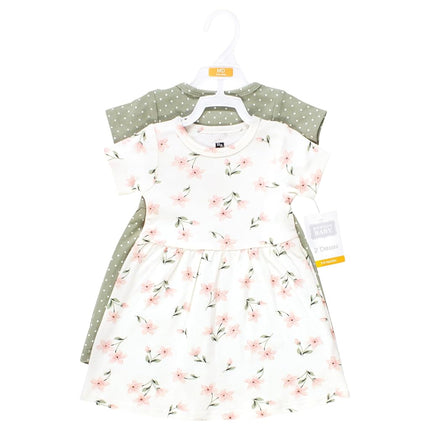 Hudson Baby Baby Girls' Cotton Dresses, Pink Dainty Floral, 0-3 Months