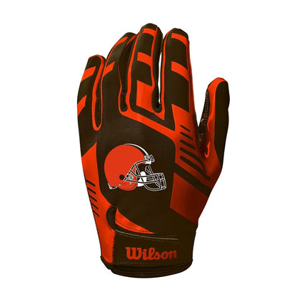 Wilson NFL Stretch Fit Football Gloves - Adult, Cleveland Browns