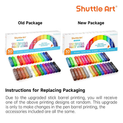 Tempera Paint Sticks, 30 Colours Solid Tempera Paint for Kids, Super Quick Drying, Works Great on Paper Wood Glass Ceramic Canvas