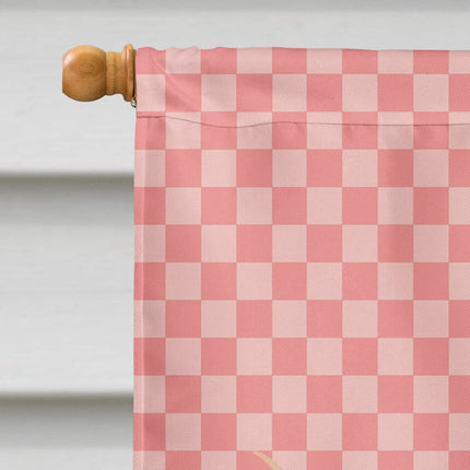Caroline's Treasures BB7823CHF drapeau d'éléphant d'Ankole-Watusi rose à carreaux en toile, taille maison, grande taille, multicolore