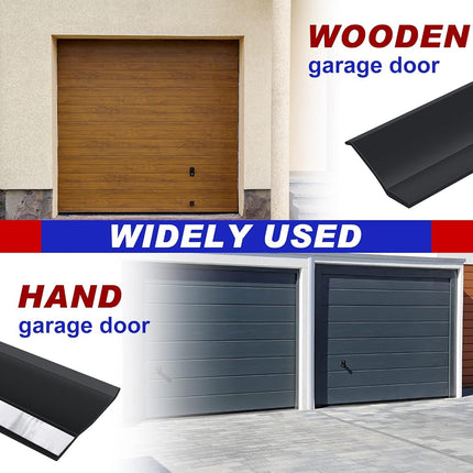 Weatherproofing Garage Door Seals Top and Sides Seal Strip PVC Garage Door Weather Stripping with Screws(Black, 50 ft)