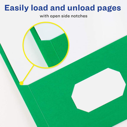 Avery Two Pocket Folders, Holds up to 40 Sheets, Business Card Slot, 25 Green Folders (47987)