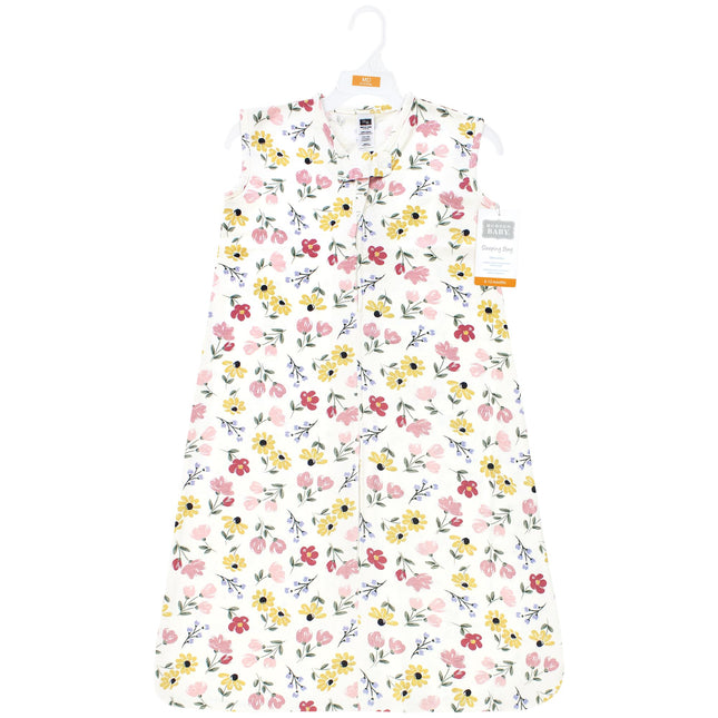 Hudson Baby Bebé Unisex Algodón Sin Mangas, Saco de Dormir, Manta, Estampado Floral Suave, 0-6 Meses