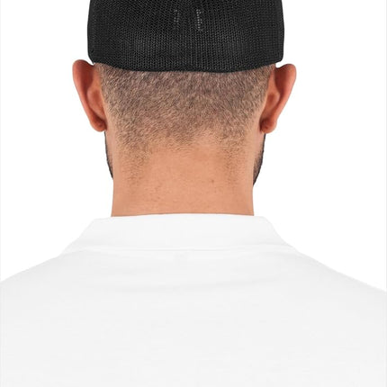 Flexfit Unisex-Adult's Mesh Fitted 2-Tone Trucker Hat, Black, One Size
