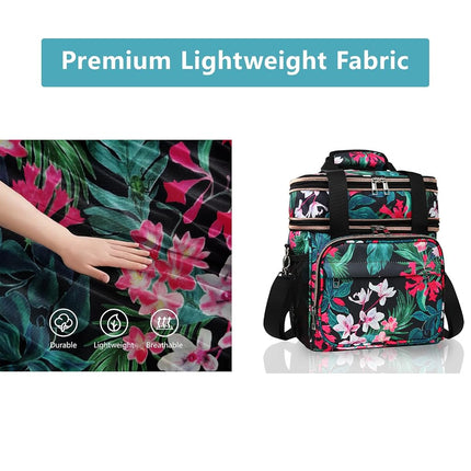GLENKEY Expandable Lunch Box Women Insulated Soft Leakproof Cooler Bag
