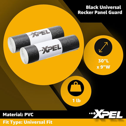 XPEL Universal Rocker Panel Kit, Black, 9 Inch x 15 Feet Size