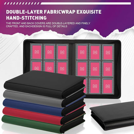 Toploader Binder,Trading Card Binder Storage Hold up 288 Cards 9-Pocket Top Loader Binder with Sleeves for 3"x4" Rigid Toploaders Hard Cases (9Oxblood Red)