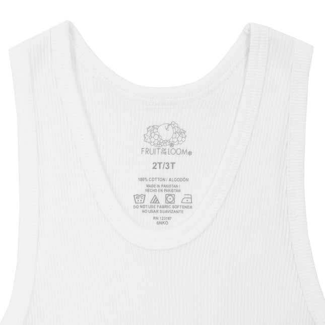 Fruit of the Loom Boys Eversoft Cotton Undershirts, T Shirts & Tank Tops, Tank - Toddler - 10 Pack - White, 2T/3T