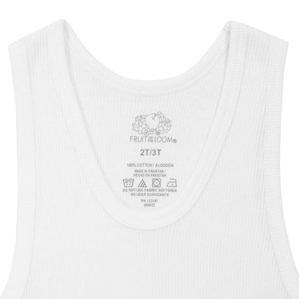 Fruit of the Loom Boys' Cotton Tank Top Undershirt (Multipack) Underwear, Toddler-10 Pack-White, 4-5 Years (Pack of 10)