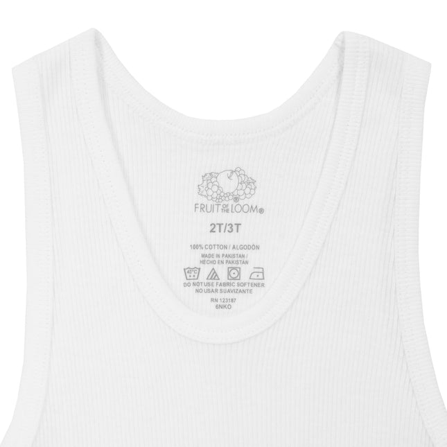 Fruit of the Loom Boys Eversoft Cotton Undershirts, T Shirts & Tank Tops, Tank - Toddler - 10 Pack - White, 2T/3T