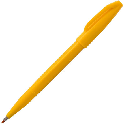 Pentel Sign Pen Fiber-Tipped Pen, Yellow Ink, Box of 12 (S520-G)