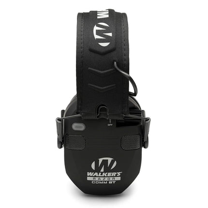 Casque anti-bruit électronique Walker's Razor Quad avec Bluetooth | 4 microphones Capture sonore à 360 degrés Protection auditive NRR de 23 dB Cache-oreilles de tir sportif avec 2 piles AAA, Noir
