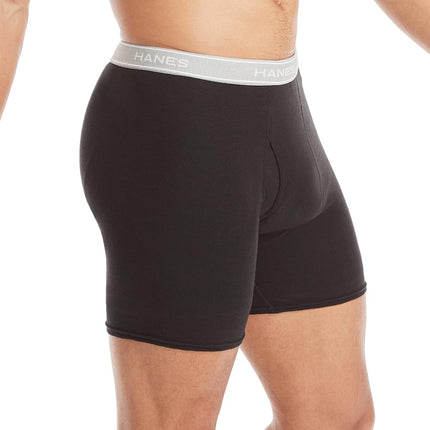 Hanes Men's Tagless Boxer Briefs, 6 Pack, Dyed, Black/Grey, S