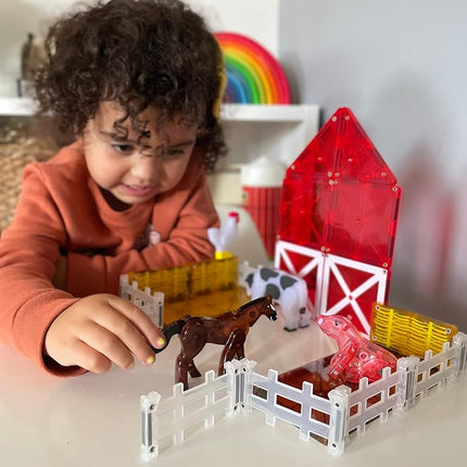 Magna-Tiles Farm Animals 25-Piece Magnetic Construction Set, The ORIGINAL Magnetic Building Brand