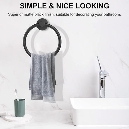 SetSail Towel Holder Screw-in Brushed Gold Towel Ring for Bathroom Wall