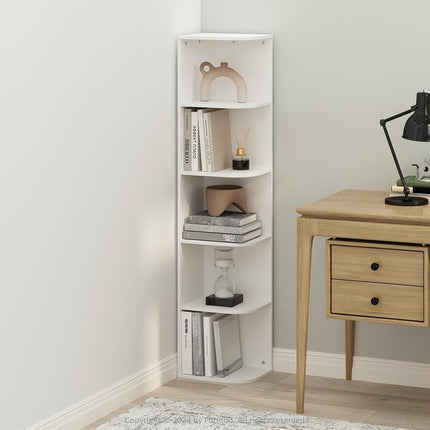 Furinno Reed 5-Tier Space Saving Corner Storage Di