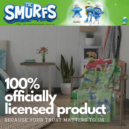 Franco Collectibles The Smurfs Bedding Super Soft Cozy Plush Throw, 46 in x 60 in, (Officially Licensed Product)