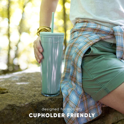 Simple Modern Plastic Tumbler with Lid and Straw | Reusable BPA Free Iced Coffee Cups Double Wall Smoothie Cup | Gifts for Women Men Him Her | Classic Collection | 24oz | Midnight Black