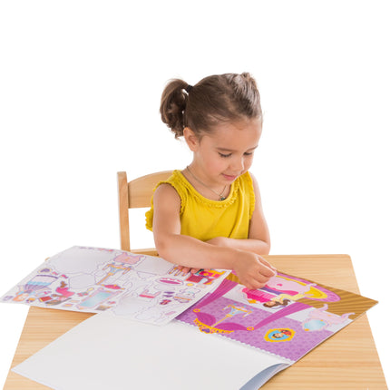 Lot de blocs de gommettes réutilisables Melissa & Doug – Fée, Princesse, Habillage et Maison de jeu