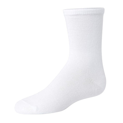 Hanes Uniform, Plain White, Knit Crew Socks for Girls, 10-Pairs, White, 10.5-4