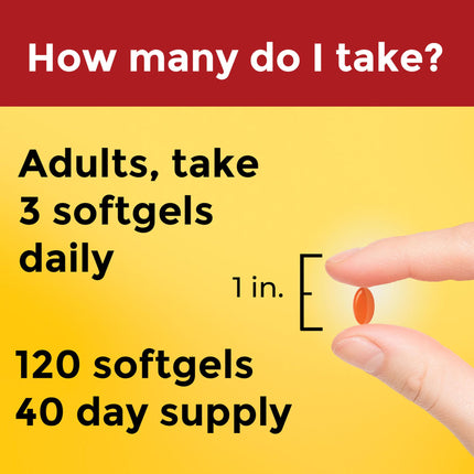 Nature Made CoQ10 300mg par 3 gélules, Santé cardiaque et soutien antioxydant, 120 gélules, 40 jours d'approvisionnement