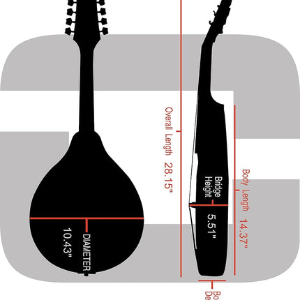 Crossrock ABS Molded Case for A-Style Mandolin with Removable Shoulder Straps-Blue (CRA862MABL)