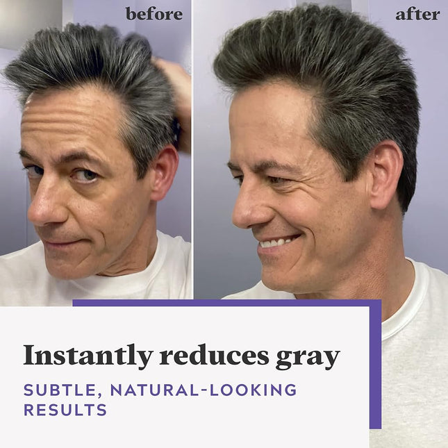 Just For Men Touch of Gray, Mens Hair Color Kit with Comb Applicator for Easy Application, Great for a Salt and Pepper Look - Black, T-55, Pack of 3