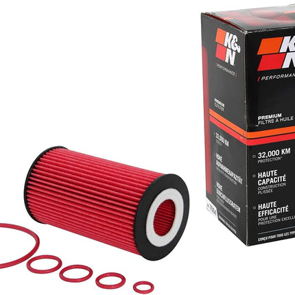 K&N Oil Filter High Performance Series Compatible with Mercedes (HP-7004), Red