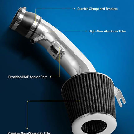 PHILTOP 3" Cold Air Intake Kit Fit for 2007-2012 Nissan Altima 2.5L, Black