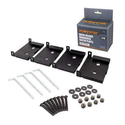 POWERTEC 71132V Quick-Release Workbench Caster Pla
