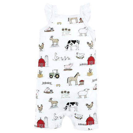 Hudson Baby Unisex Cotton Rompers, Hogs and Kisses, 3-6 Months