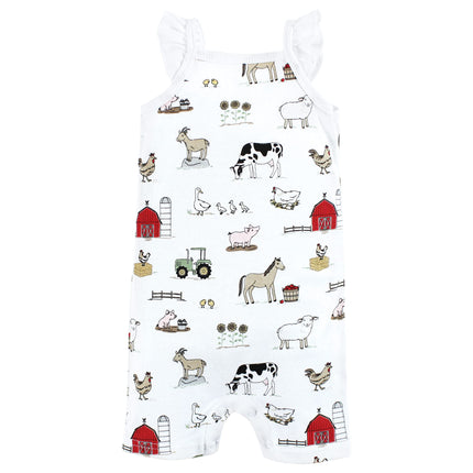 Hudson Baby Unisex Cotton Rompers, Hogs and Kisses, 3-6 Months
