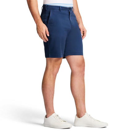 Izod Men's Saltwater Stretch Chino Short Casual, Cadet Navy, 32