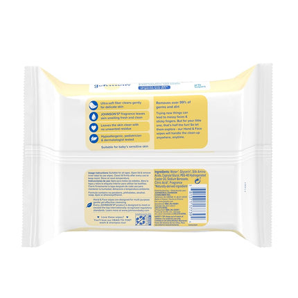 Johnson's Baby Hand and Face Wipes, 25 Count by Johnson's