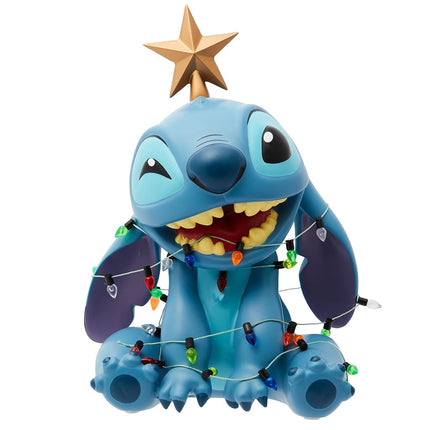 Enesco Disney Showcase Stitch Wrapped in Christmas Lights Figurine, 7.5 Inch, Multicolor
