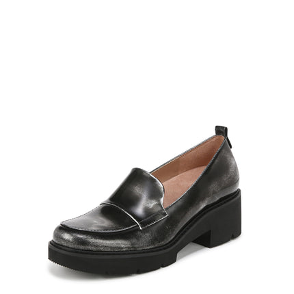 Naturalizer Women's Classic Loafer, Black/Silver, 
