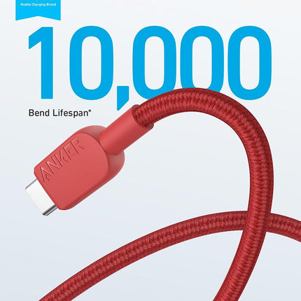 Anker USB A to USB C Cable, Charger Cord (2 Pack,3ft), for iPhone 17 Series,Samsung Galaxy Note 10/S10+ S10, LG V30 (Red)