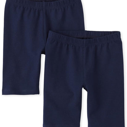 The Children's Place Girls' Solid Bike Shorts, Tidal 2 Pack, X-Small