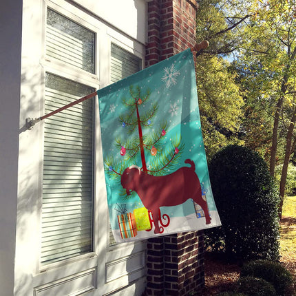 Caroline's Treasures BB9258CHF Kalahari Red Goat Christmas Flag Canvas House Size, Large, multicolor