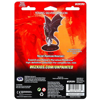 WizKids D&D Nolzurs Marvelous Upainted Miniatures: Wave 11: Young Silver Dragon