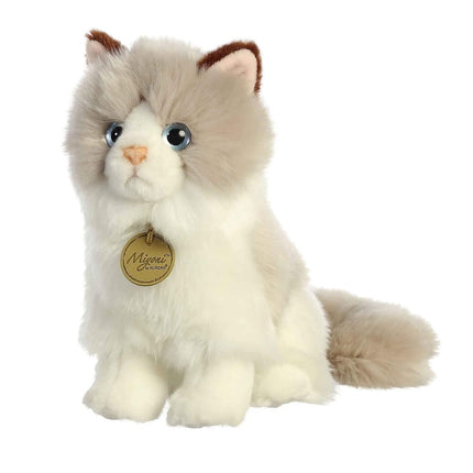 Aurora Adorable Miyoni Ragdoll Cat Stuffed Animal - Lifelike Detail - Cherished Companionship - White 9 Inches