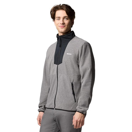 Columbia Men's Sequoia Grove Full Zip Fleece, Full Zip Fleece Jacket, City Grey Heather/Black, X-Large