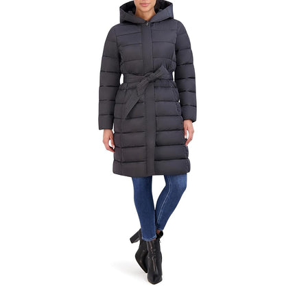 Cole Haan Women's Nylon Channel Quilted Jacket Down Outerwear Coat, Anthracite, M